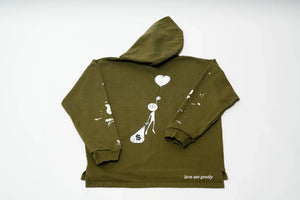 Love Vs Money Hoodie - Army Green